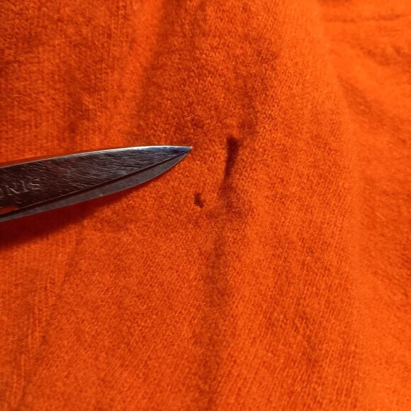 Vintage Women's Small Sweater Angora Lambs Wool Orange Cardigan 1950's Sock Hop - Picture 10 of 10